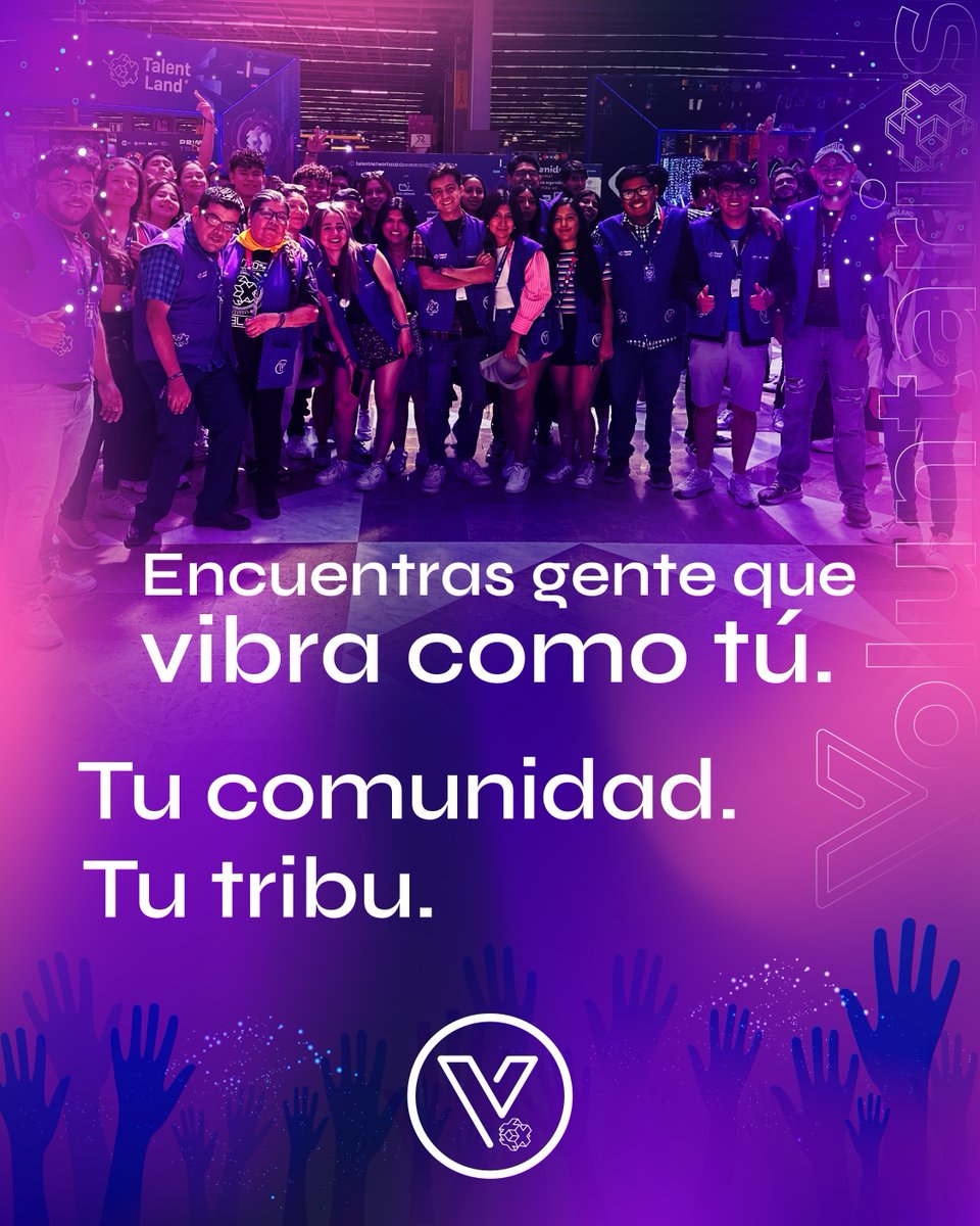 TalentLand_MX's tweet photo. Talent Land no solo se asiste. Se vive desde adentro.

Ser voluntario es estar donde todo pasa, conectar con tu gente y desarrollar habilidades que sí cuentan.

Convocatoria abierta.
Regístrate antes del 31 de marzo.
Link en bio. https://t.co/V7TvkO25Dx