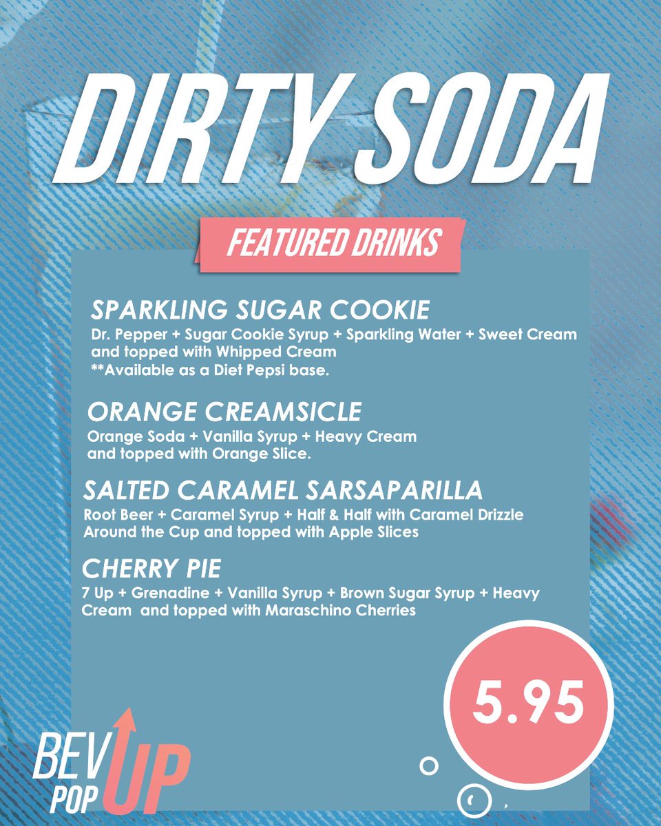 🥤🥤 Dirty Soda Pop Up 🥤🥤

We're mixing up something special this week in Redhawks Market! Swipe to learn more about our featured drinks! 

🗓️: Thursday, March 5 
⌚️: 10:30 a.m. 
🪪: 5.95, cash, credit, Redbucks or flex dollars 

#SEMOdining #DirtySoda #PopUp