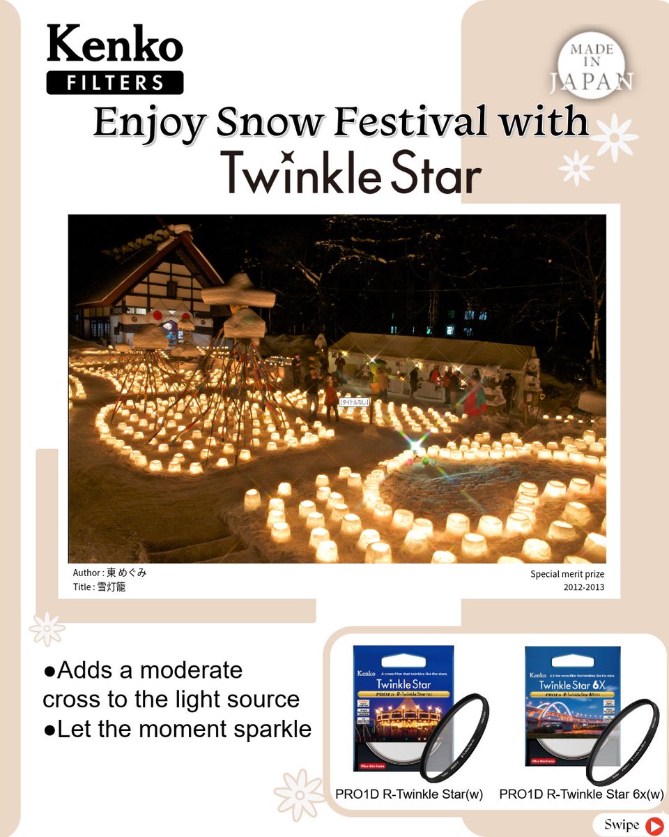 KenkoGlobal's tweet photo. Photography is an art that spreads across culture. 

Let R-Twinkle Star burst Snow Fest lights with color, SOFT GRADATION HALF ND hold the Horse year’s glory, and TWILIGHT RED N wrap Ramadan nights in a soft glow.

#kenkofilter #crossfilter #colorenhance #ndfilter https://t.co/0N9cZZxHNs