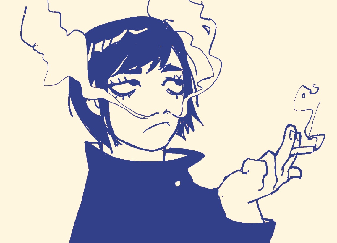 I forgot her mole but thankfully the smoke is covering where it would be so nobody will ever notice at all heehee