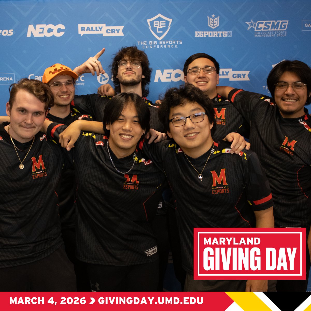 TerpsEsports's tweet photo. Today is Giving Day! ❤️

Your support helps send #TerpsRL &amp; #TerpsVAL to the Big Esports Conference LAN to compete against other Big Ten schools for the BEC Championship trophy! 🏆

Learn more here: https://t.co/E1BZw6Tkxc

#GoTerps | @UMDRecWell https://t.co/mfs0gFUGBu