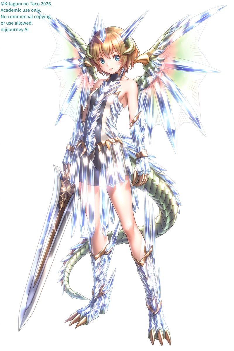 クリスタルドラゴン娘 #ドラゴンガール #niji7 実験用プロンプト