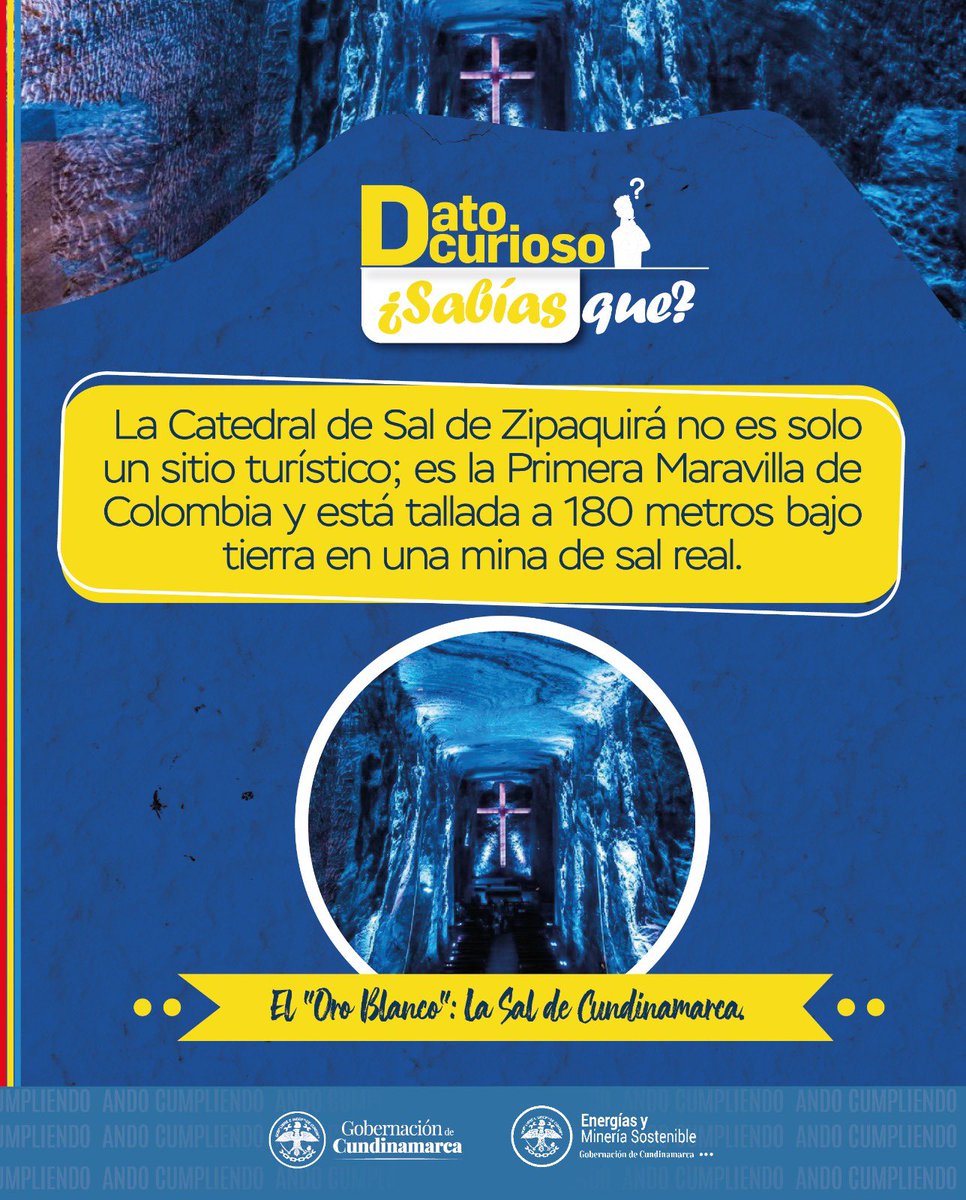 El oro blanco de Cundinamarca 💎
En el corazón de la mina, se levanta un símbolo único de fe y patrimonio.

#MineríaSostenible
#PatrimonioColombiano
#CatedralDeSal
#HistoriaBajoTierra
#OroBlanco