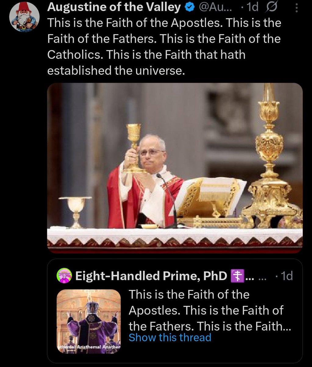 He doesn't know this is the Synodikon of Orthodoxy because his church doesn't do liturgical anathemas anymore...