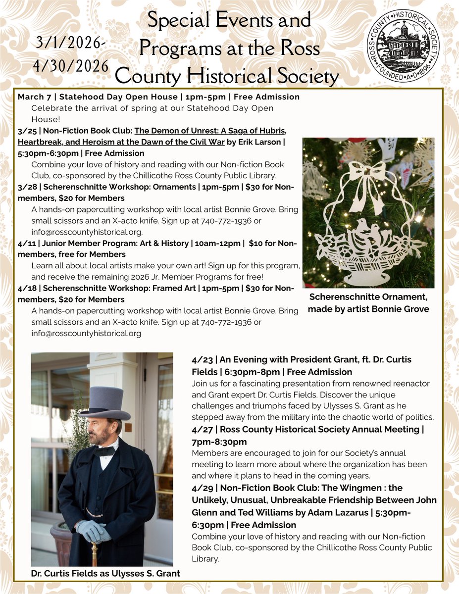RossHistSoc's tweet photo. Some of the great events we have coming up this spring. https://t.co/xIuwIyLMC4