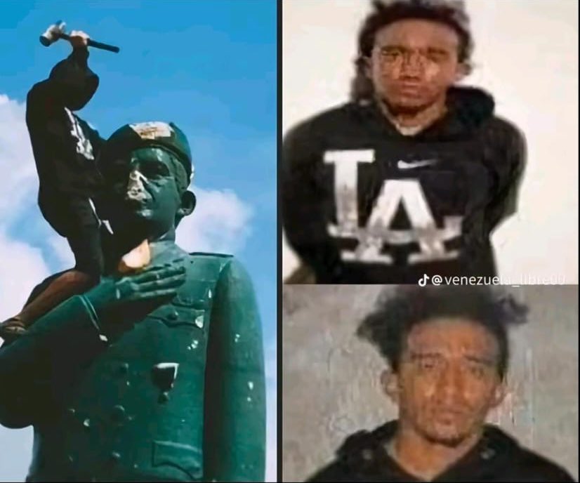 ReporteYa's tweet photo. #2Mar #SinMásPresosPolíticos 
@SeirContreras: 🚨 JOBANI ROMERO, el joven de la foto de la estatua de Chávez, se encuentra en Yare 2 módulo 1. La información se desprende de lo informado por los liberados recientemente en ese centro. También lo han identificado como “Jovani”. Vamos a difundir para que su familia lo encuentre.