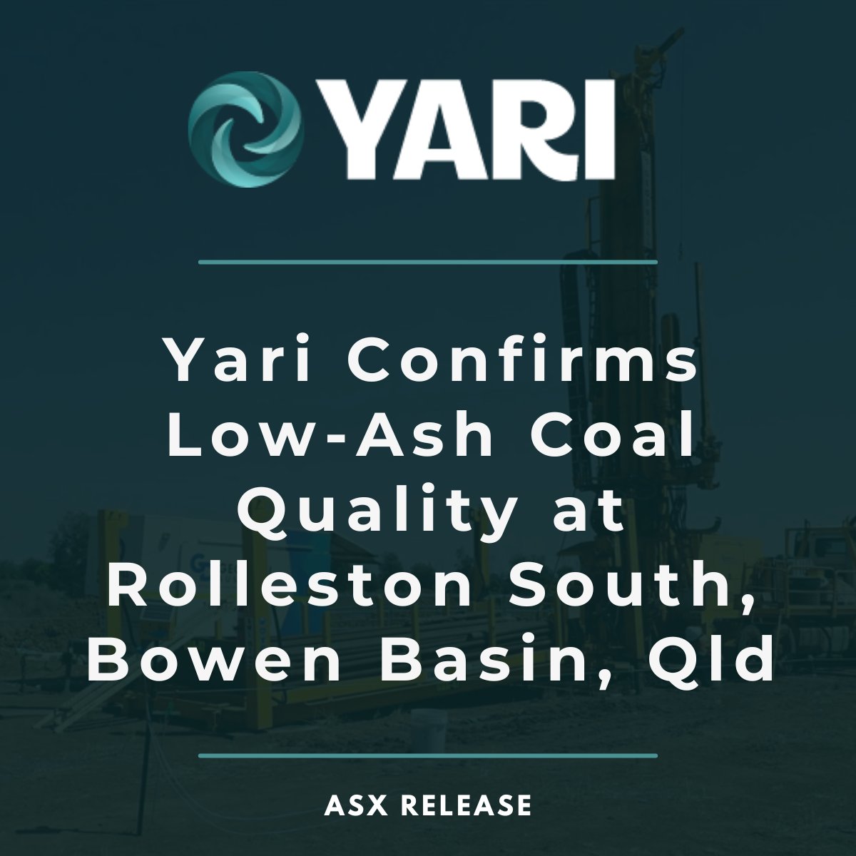 YariResources's tweet photo. We have confirmed that Rolleston South can produce a low-ash, low-impurity coal product — the type that typically attracts stronger pricing and broader export acceptance.

Detailed testwork from drillhole RSC015C shows:

• Potential for a 7–8% ash product at ~85% yield

• Very low sulphur (0.35%) and low phosphorus (0.07%)

• Favourable washability using conventional processing

These results underpin the maiden Indicated Resource of 33.7Mt (222.9Mt total Resource) and strengthen the technical foundation of the Project in Queensland’s Southern Bowen Basin.

We continue to evaluate strategic development and partnership pathways for Rolleston South within the Southern Bowen Basin.

Full release: https://t.co/C4evX1YOMW