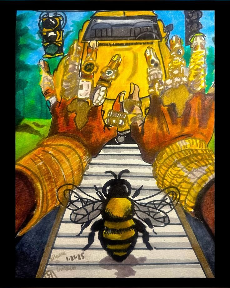 onlyonejaevonn's tweet photo. Silence is Golden 🔑 🐝
9” x 12”
—-
#art #contemporaryartist #contemporarystreetart #neopopart #popart #afrofuturism #naturedrawings #yellowcorvette #corvette #traffic #artcollection #artcollectors #blackartists #detroitartists #detroitart https://t.co/PUIzmtXUJX