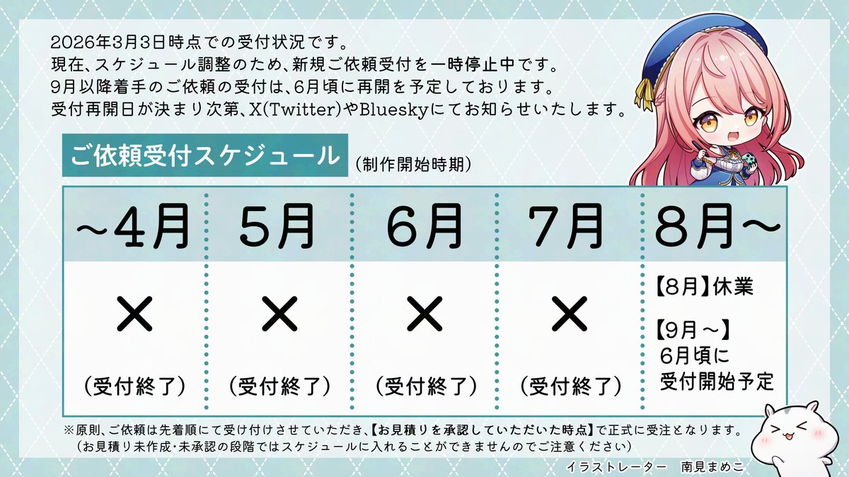 イラスト制作依頼🍀受付終了のお知らせ】 7月までのご依頼枠が埋まり
