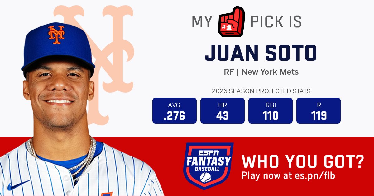 ProntoJoey's tweet photo. I just drafted an ESPN Fantasy Baseball team via @ESPN Fantasy - via @ESPN Fantasy #GoMets 😎⚾️ #MLB 🇺🇸🍎🥧🌭 https://t.co/RrXuX9OwJF https://t.co/ZCWm4M0sSF