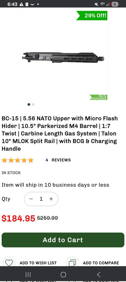WhitetailArmory's tweet photo. 5.56 10.5" upper with micro flash hider for 184.95 from @BearCreekAR 
I own a bunch of their uppers all bought with my own money and have had very good experiences with them. Great time to buy with prices coming down on guns and ammo!
#bearcreekarsenal #firearms #2a #ar15 #guns https://t.co/QEqrOlNrLr