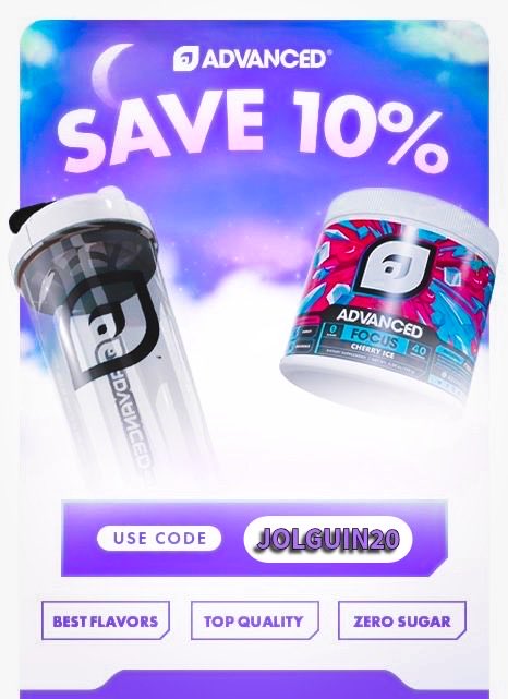 jolguin20's tweet image. ⚡🔥 10% OFF en @ADVANCEDgg 🔥⚡

Más enfoque. Más energía. CERO azúcar. 🎮

Usa mi código 👉 JOLGUIN20

Si vas a jugar… juega activado 💜

#ADVANCEDgg #JOLGUIN20 #GamingEnergy