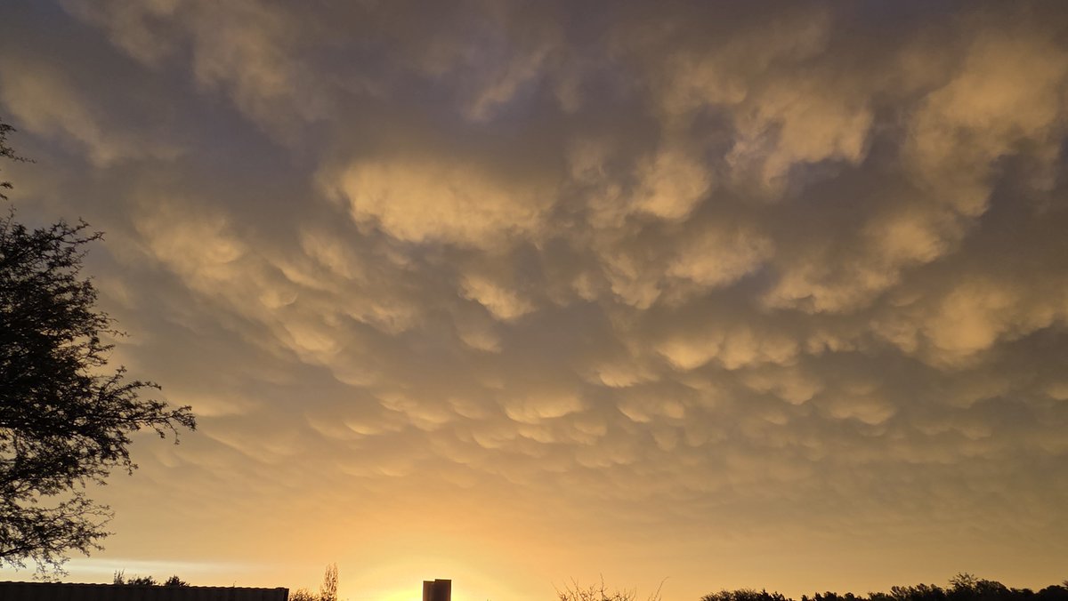 Con cielo nublado, no podremos ver la #lunadesangre por estos pagos, pero tenemos un atardecer naranja sin filtros

#lapampa