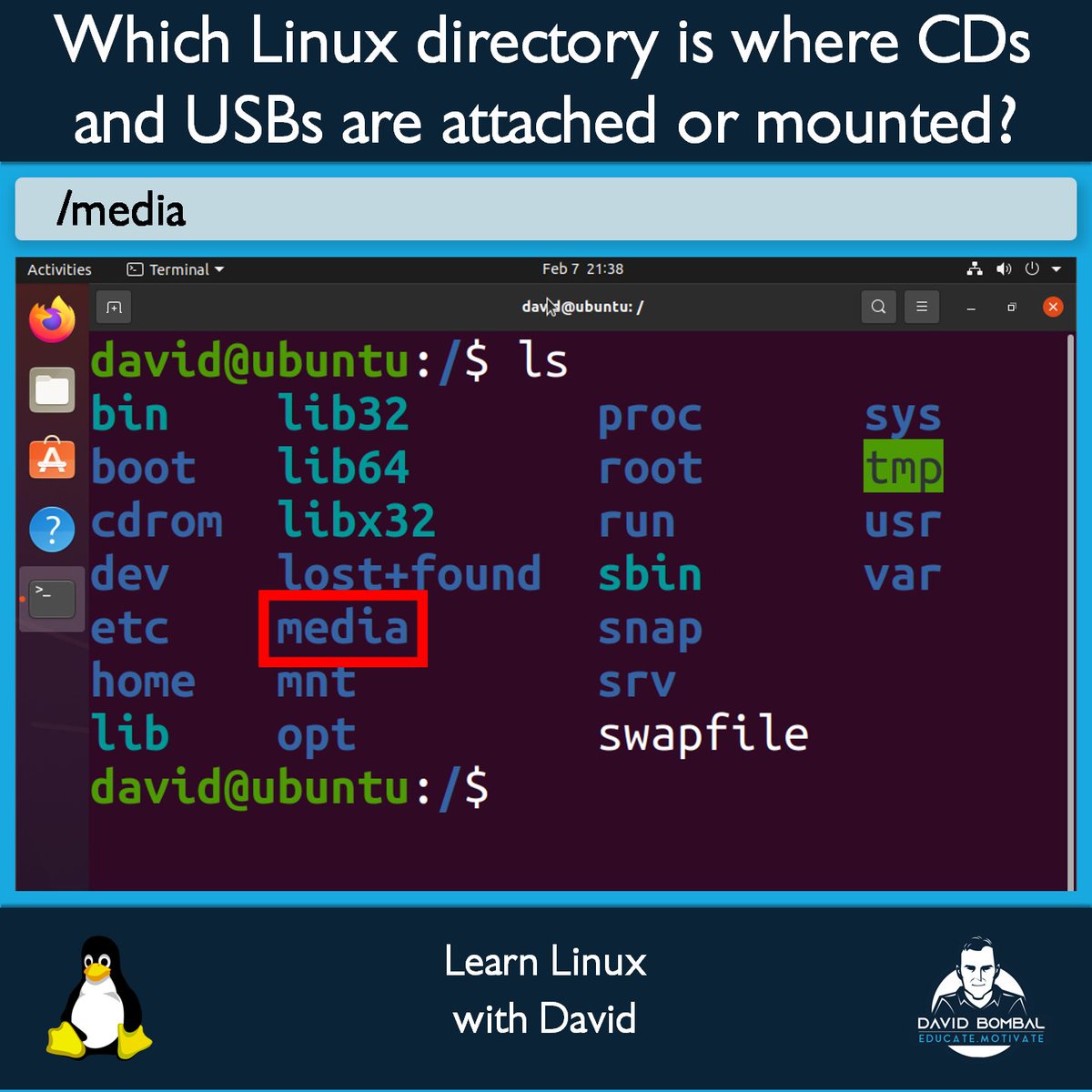 Learn Linux with David

#Linux #Ubuntu #KaliLinux
