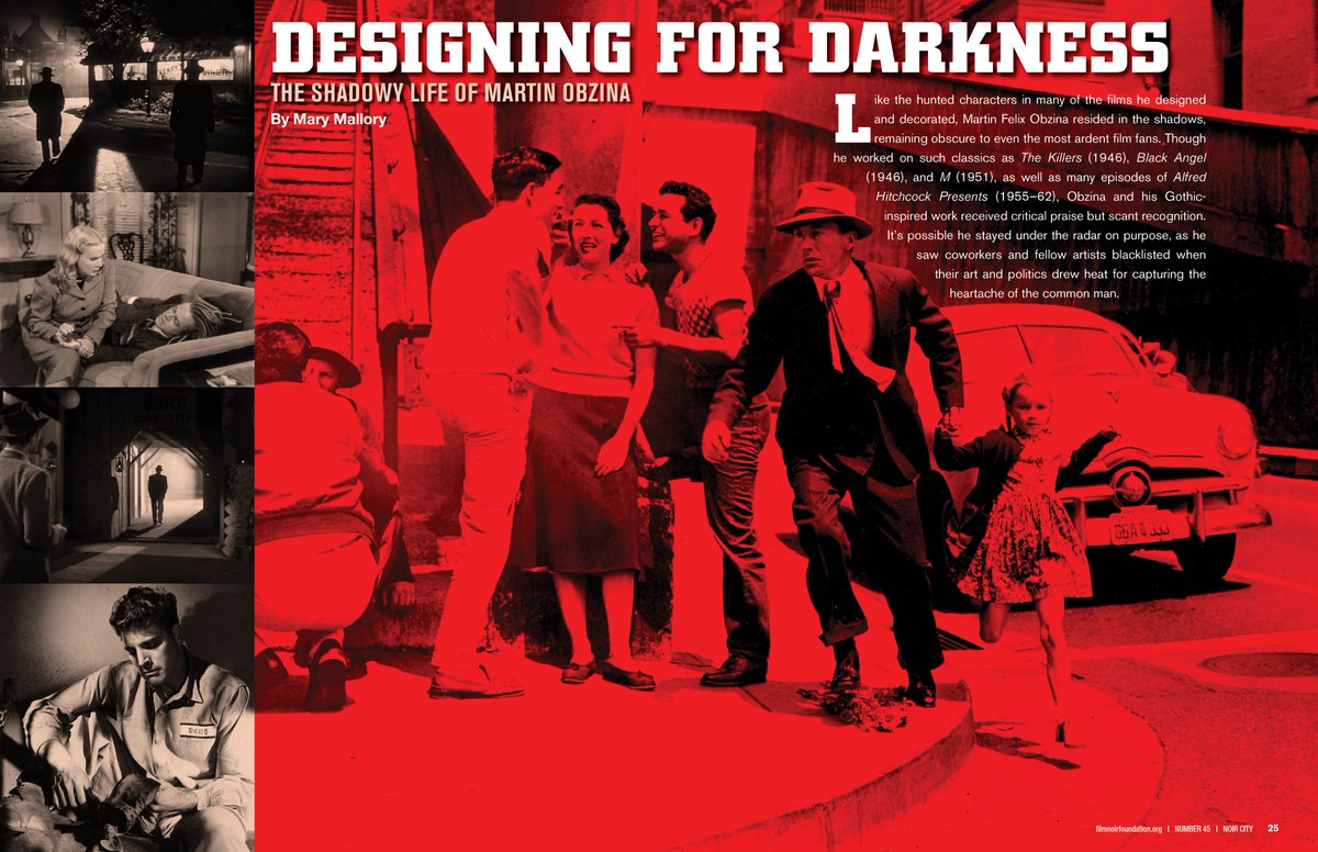 noircitymag's tweet photo. .@mallory_mary revisits the fascinating career of art director Martin Obzina in the new issue of NOIR CITY. Design by @MWKronenberg.
Digital: https://t.co/3UZys31MI3
Print: https://t.co/8gBx6B0SLF https://t.co/DCGFYDUToO