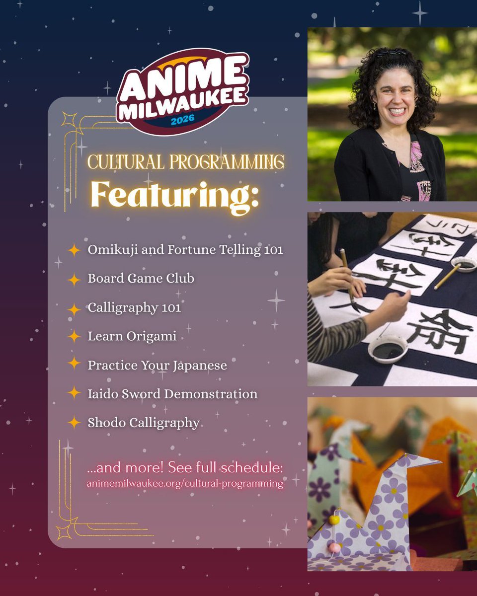 Animemilwaukee's tweet photo. We’re diving headfirst into the most unhinged, powerful, chaotic witches in Japanese culture — from ancient folklore to peak anime madness🔮⚡

📍N106 AB - Panel Room #3

📅 Saturday, March 7, 11:15am-12:15pm

Pull up. Bring your coven. https://t.co/lBGLNApfHc