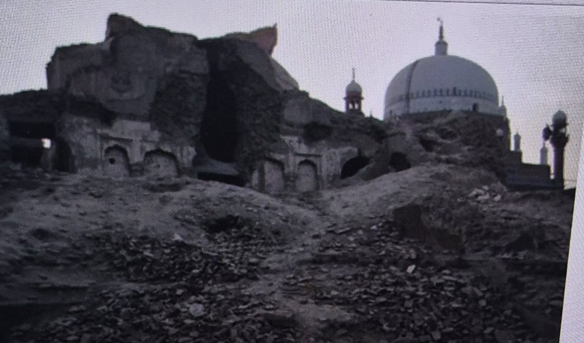 Hollika Dahan said to have commenced at site of Prahladpuri temple(Multan).
Narasimha emerged from a pillar and saved Prahlad from his father, Hiranyakashipu. The temple constructed at the site of pillar, was repeatedly desecrated, and repeatedly rebuilt. Picture of last temple.