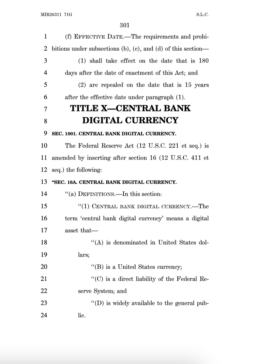 Cointelegraph's tweet photo. 🇺🇸 TODAY: The US Senate Banking Committee's 21st Century ROAD to Housing Act includes a provision banning the Fed from issuing a retail CBDC, set to expire in 2030. https://t.co/a4xe9oIPrX