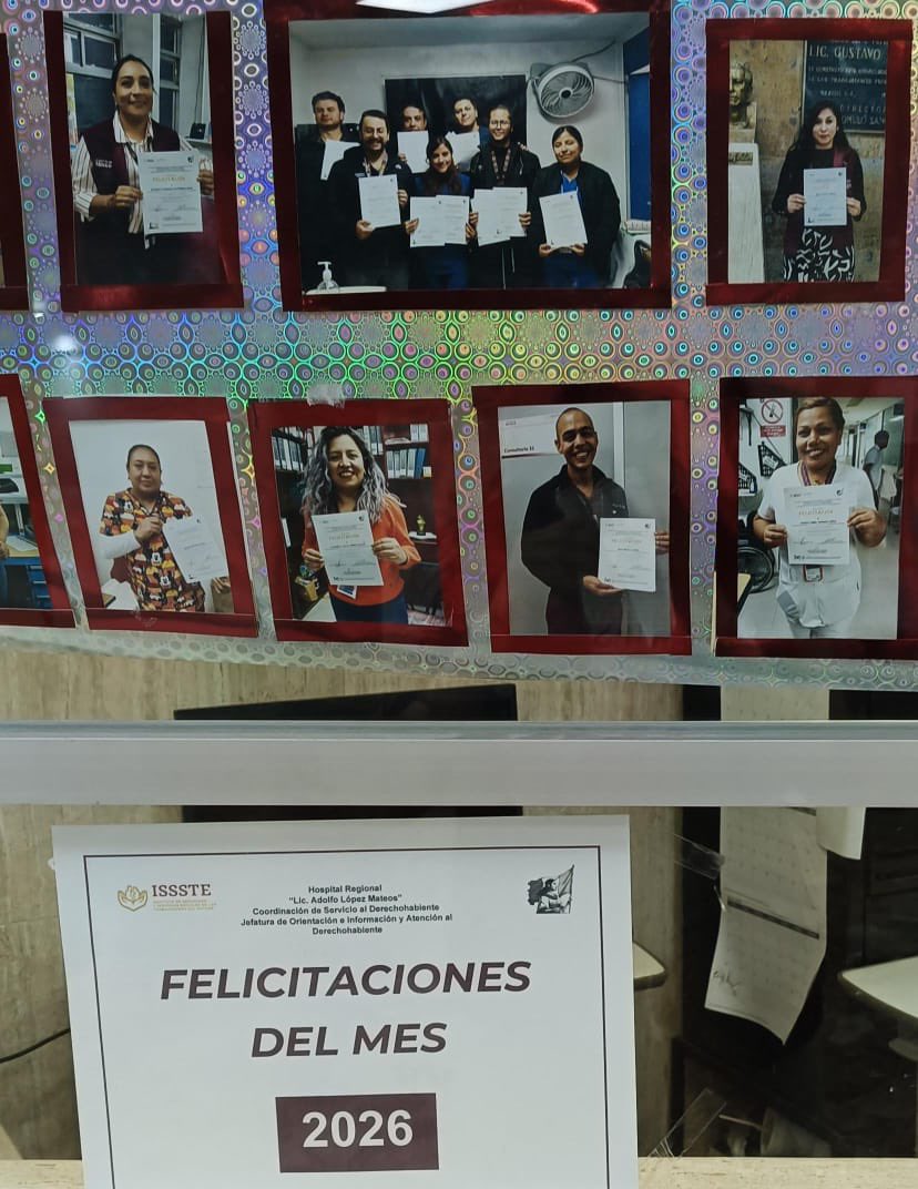 MorenoMarioB's tweet photo. ¡El rostro humano de la transformación en el ISSSTE! 🏥✨

En el @ISSSTE_mx , la atención no solo es médica, es profundamente humana. 

Bajo la visión y el firme impulso de nuestro Director General, el Dr. @martibatres, y con la coordinación estratégica de @RockAvilaISSSTE , Director de Oficinas de Representación, estamos transformando el servicio para nuestra derechohabiencia.

🌟 Historias que inspiran: Cada día escuchamos más testimonios que reafirman nuestro compromiso con la salud. La atención humanizada y el trato digno no son solo un objetivo, son una realidad creciente en nuestras instituciones. 

Esta iniciativa de Trato Digno Resolutivo se materializa gracias al impulso y convicción de nuestro Director General, Dr. Martí Batres, y al compromiso de personas excepcionales que dan la cara por la institución. Hoy reconocemos especialmente a dos de nuestras enlaces de Trato Digno:

👩‍⚕️ Adela Trujillo Zamudio 
👩‍⚕️ Achanty Gutiérrez Vidal

Quienes aparecen en el cuadro de felicitaciones de todo el  Hospital  "Lic. Adolfo López Mateos" por su excelente labor y dedicación inigualable. 

¡Felicidades por este gran logro! 👏🎉

Con los Módulos de Trato Digno y el liderazgo de nuestras autoridades, transformamos la burocracia en servicio y el acompañamiento en nuestra prioridad.

¡Seguimos trabajando por tu bienestar! 🇲🇽