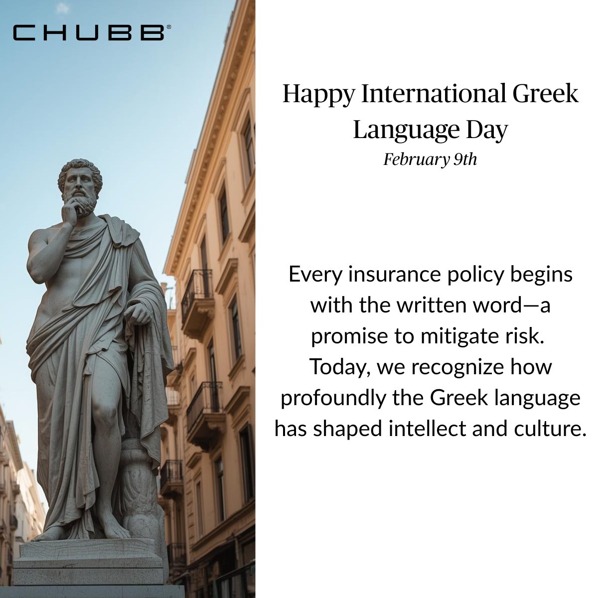 MarcoSilva__'s tweet photo. Greek influences the language of insurance. On International Greek Language Day, we recognize its ongoing role in shaping our approach to risk, resilience, and responsibility.

#ChubbGreece #LifeAtChubb #ChubbEngineering https://t.co/UmQFnNJ6nJ