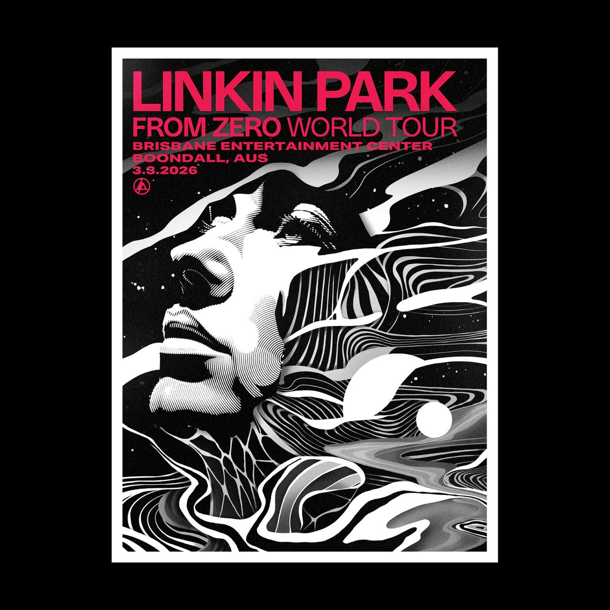 linkinpark's tweet photo. Brisbane poster. Art by @ALGrimeArt.

Available at Brisbane Entertainment Centre. https://t.co/SGvs6vDYMZ
