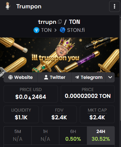 TrumponOnTON's tweet photo. 🚨 TRUMPON REBRAND DROP!
👑 King mode ON — fresh visuals, pure TON power. Ready to ride with the meme king?
Join our TG: https://t.co/u0Bf3eDg7h
Site: https://t.co/QWWxf5bBLr
New look on Dexscreener 👇 
#Trumpon #TON #MemeKing https://t.co/2kCEwllcTm
