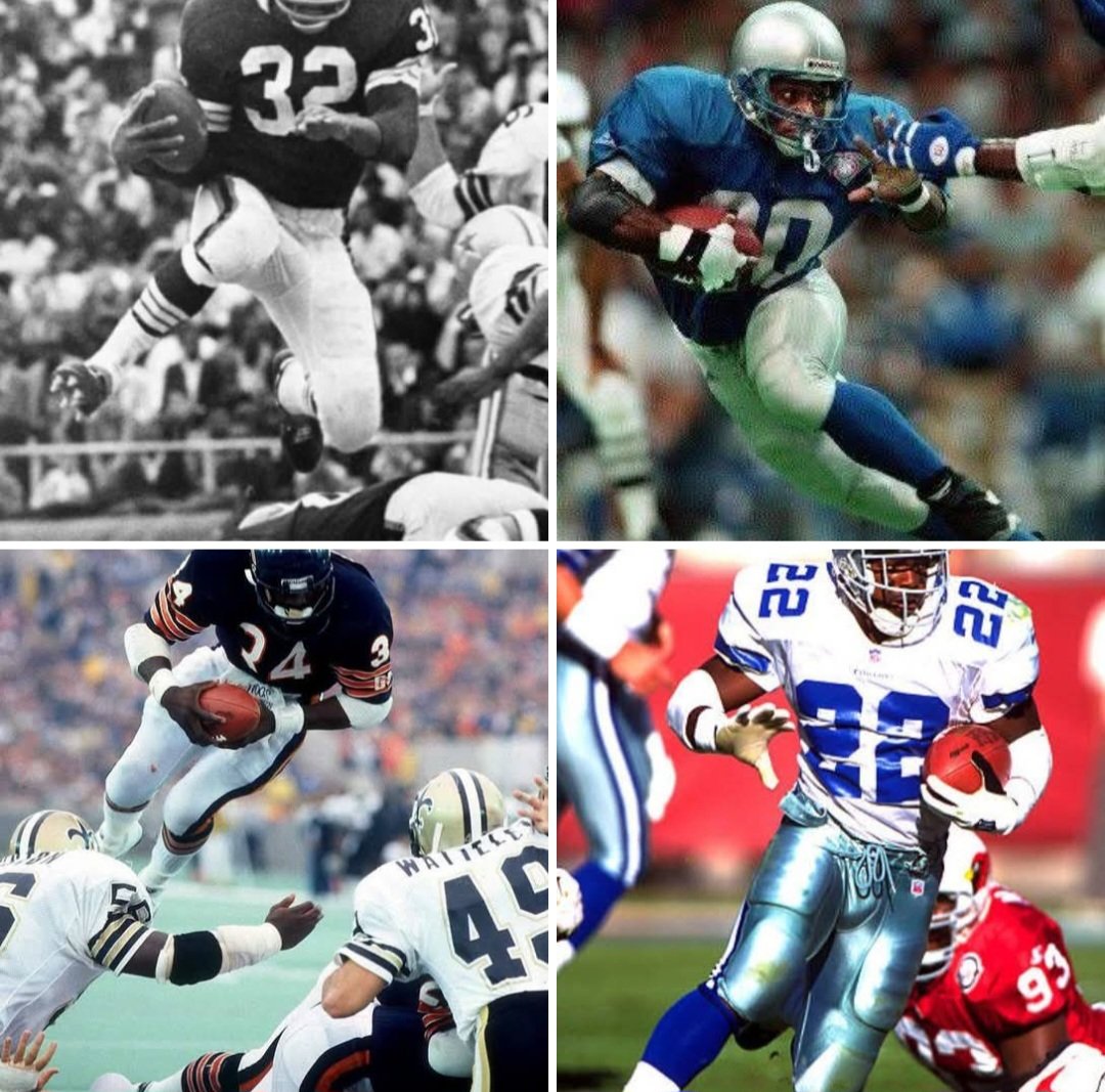 Ticketsdmh's tweet photo. There's nothing like watching great running backs work on the Gridiron ...

Out of these four legends, which one would you draft for your team? 

1.  Jim Brown
2.  Walter Payton 
3.  Barry Sanders 
4.  Emmitt Smith 

#NFLFootball #NFL #football #fyp #sports #dmhsports https://t.co/IzZeBg7DxV