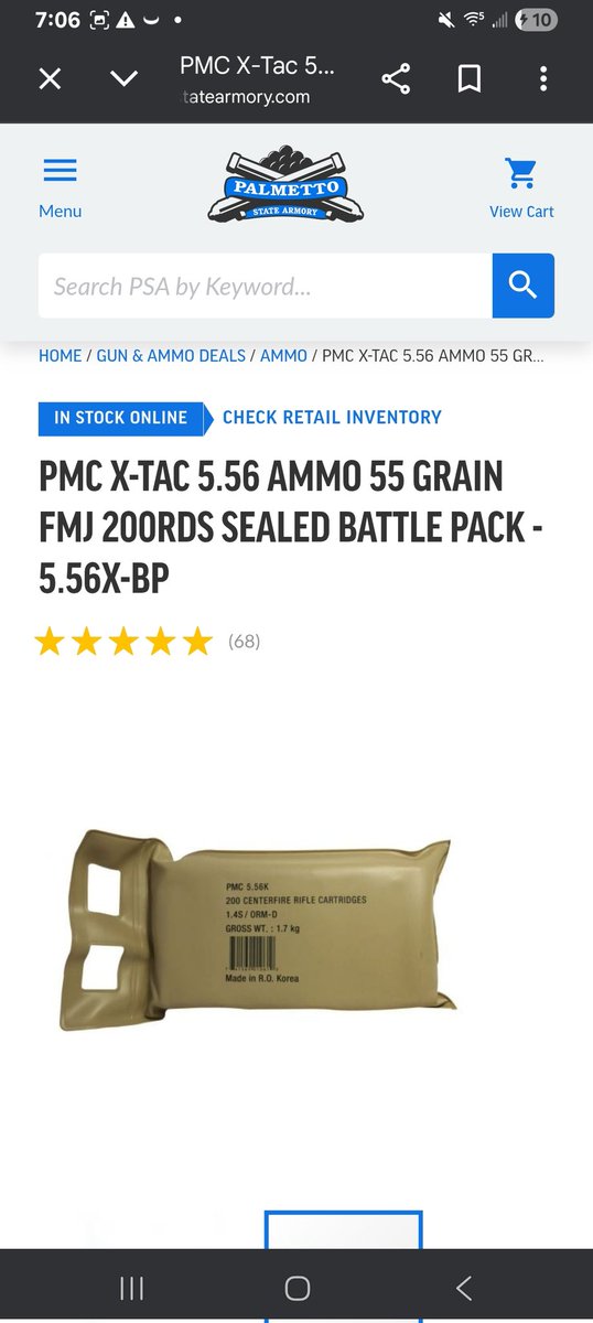 WhitetailArmory's tweet photo. PMC X-TAC 55 grain 5.56 battle pack for $119.99 @palmettoarmory 
Great for long term storage!
#guns #ammo #palmettostatearmory #ammunition #2a #firearms #pewpew https://t.co/ypb9zeyqvI