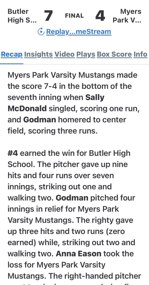 Regan55Godman's tweet image. What a day! 
3 for 4 at the plate, 3B stopped the Steal at home, played SS AND Pitched 4innings in relief with TWO strike outs with ZERO Earned runs!! #UTILITY 
@TeamNCKobziak @TeamNCSoftball @MyersParkHS  
@ExtraInningSB @SoftballDown @maxpreps @charlottepreps @langstonwertzjr