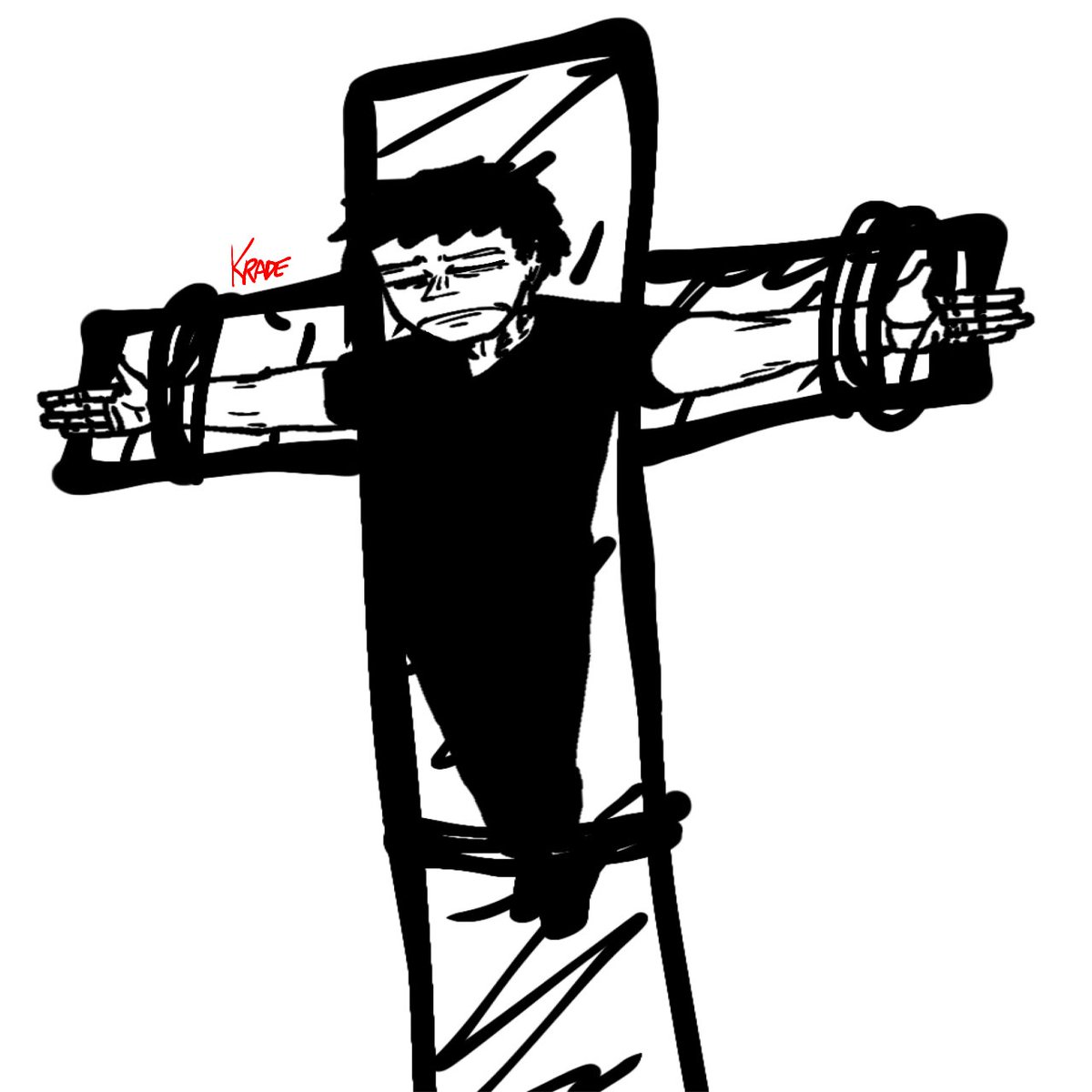 My self-portrait and I made a meme of myself.