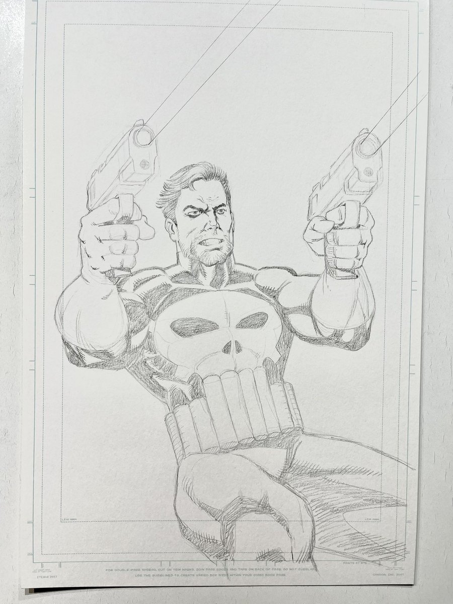 Having some fun in the studio. My influences are showing. Just about every artist who’s tackled the Punisher over the years &amp; who have influenced me are shining through. Would make a great cover #punisher #marvel #comics #comicbooks #mcu <a href="/marvelcomics/">marvelcomics</a> <a href="/marvel/">Marvel Entertainment</a>