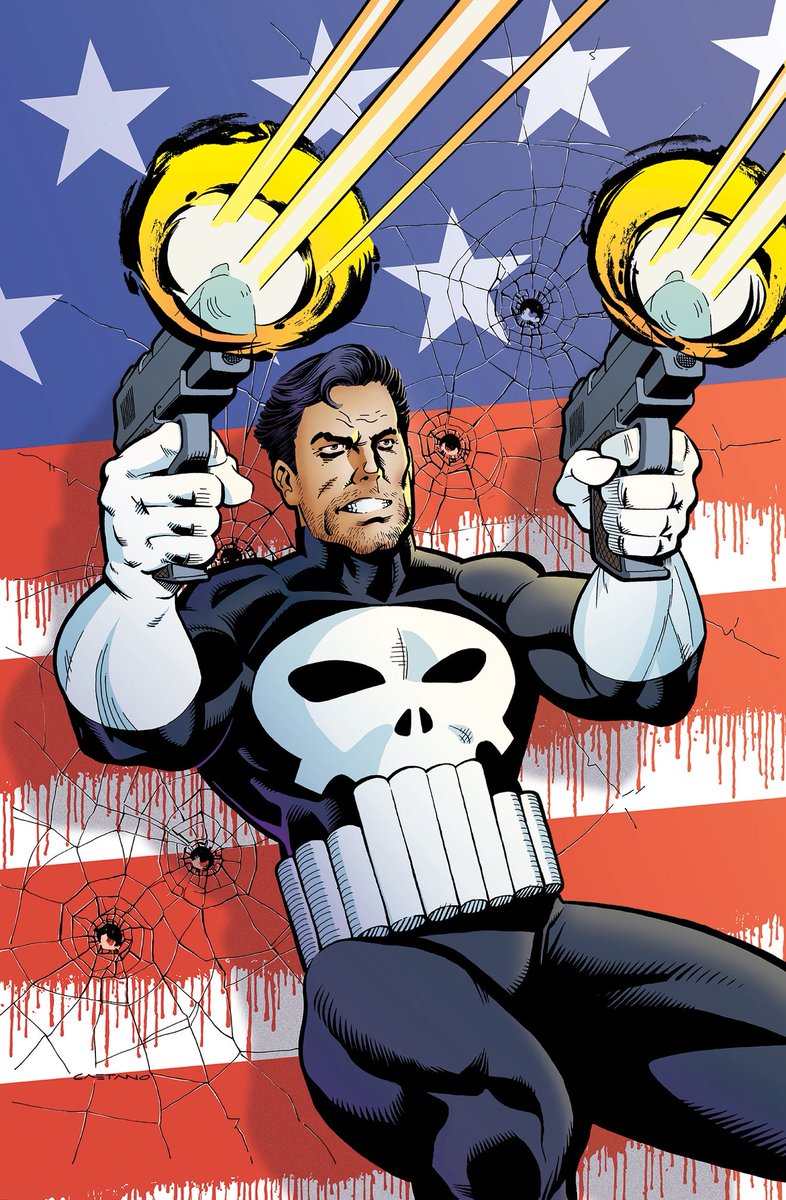JunctionComics's tweet photo. Having some fun in the studio. My influences are showing. Just about every artist who’s tackled the Punisher over the years &amp; who have influenced me are shining through. Would make a great cover #punisher #marvel #comics #comicbooks #mcu @marvelcomics @marvel https://t.co/cfcgSK5KMk
