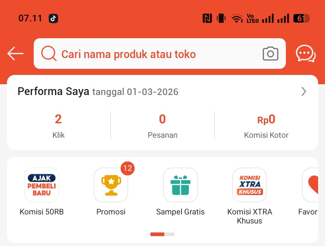 Belajar affiliate tapi gada yg klik sama sekali wkkwkw, gpp semangat terus hari hari sharelink🥹😅😅
