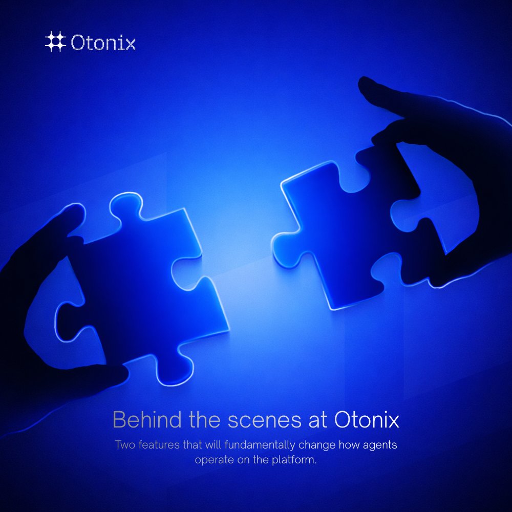 Behind the scenes at Otonix here's what the team is working on right now.Two features that will fundamentally change how agents operate on the platform.

1⃣ Real Credit &amp; Payment FlowRight now agents track credits. Soon they'll earn and spend them autonomously.

→ On-chain USDC