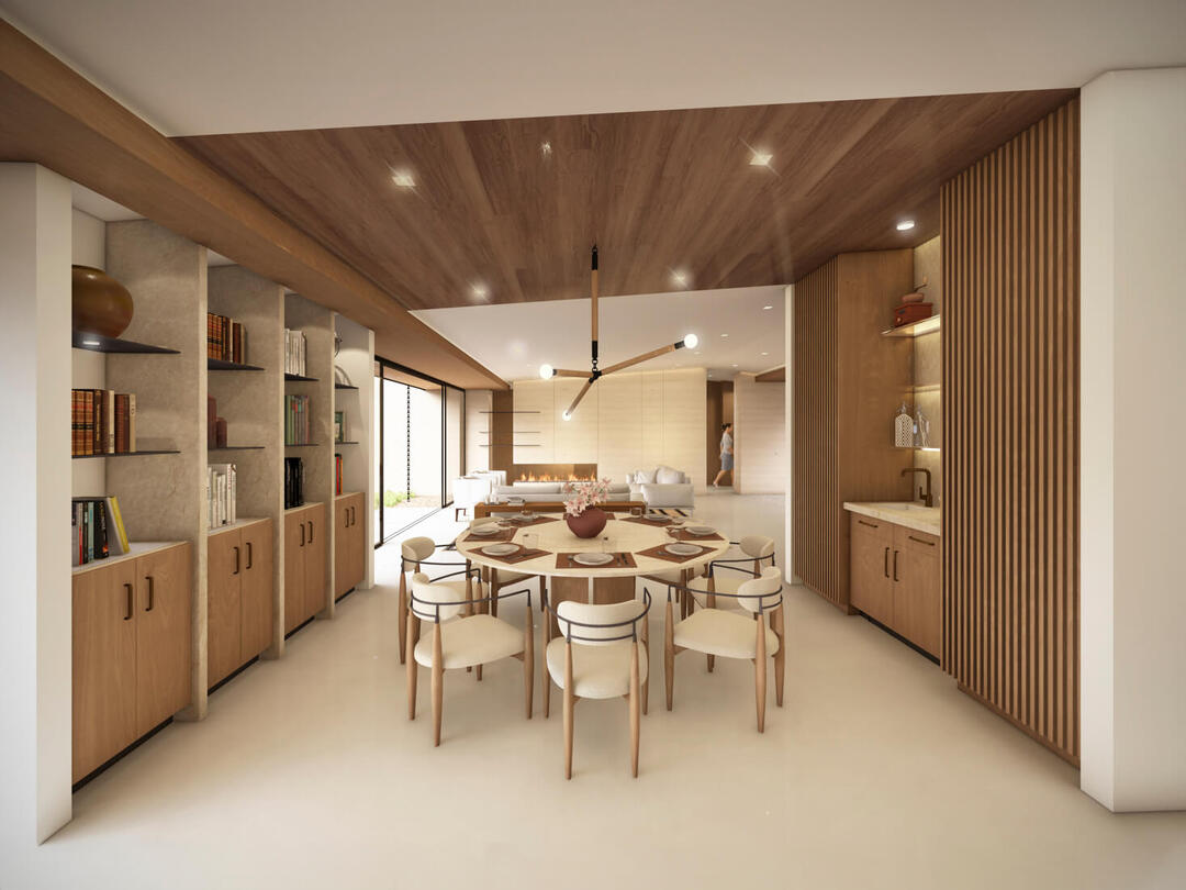 At More Mesa Residence, a concrete monolith containing the fireplace and hearth forms the spiritual and spatial anchor of the home, echoing the central hearth celebrated in American modernism and championed by Frank Lloyd Wright. 
.
INSPIRE | CREATE | IMPACT