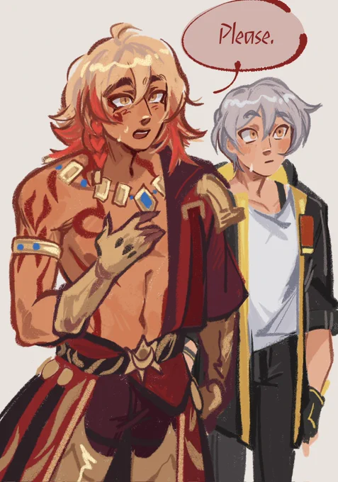 (1/2) Mydei after remembering everything Khaslana did for them in the cycles and knowing he NEEDS to bag that man (ft. Phainon realizing this is 1 out of 33 million cycles where HE gets to play hard to get) #hsr #honkaistarrail #myphai