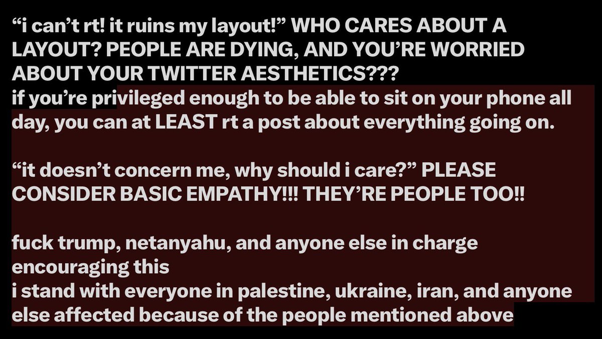 1NCASE1MAKE1T's tweet photo. hi, dropping the typing quirk so this is hopefully readable to more people
not used to making serious posts like this, but i’d like to put my input in
do not be silent, speak up whenever you can https://t.co/KgCtN41fvv