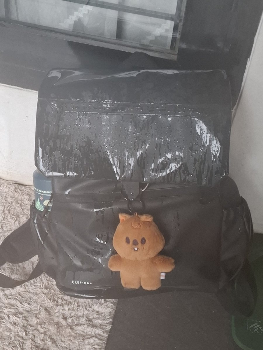 Jas ujan✅️
Tas waterproof✅️

Dijalan adem anyem nyantai pas sampe gua kelupaan ni bocah digantung diluar tas😭