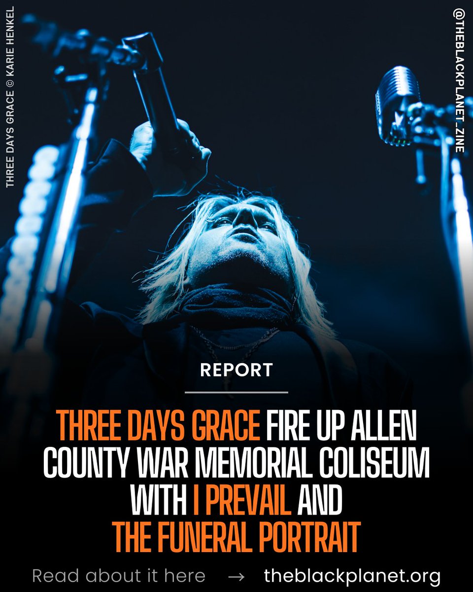 theblackplanet1's tweet image. Three Days Grace fire up Allen County War Memorial Coliseum with I Prevail and The Funeral Portrait
@threedaysgrace @IPrevailBand @TFP_devotion @LiveNation #ThreeDaysGrace #Iprevail #TheFuneralPortrait #LiveNation