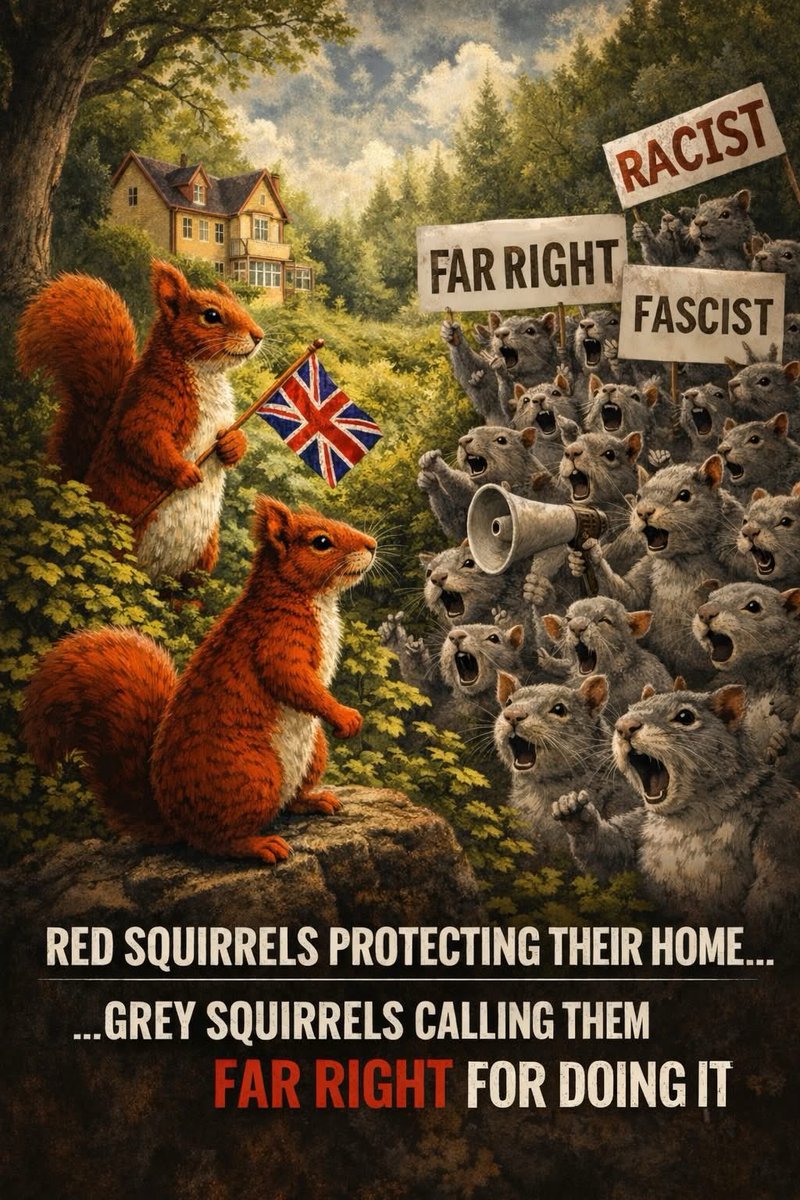 The red squirrel is native to Britain.

It lived here for thousands of years,  part of the landscape, part of the story.

Then grey squirrels were introduced in the 1800s and reality started to hit.

❗️The greys carried a virus that killed the reds.
❗️They outcompeted them for