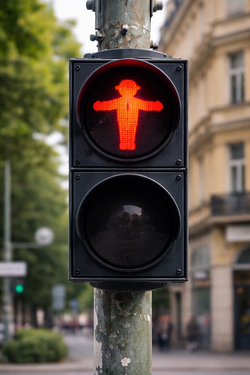 rwelschlehmann's tweet photo. @elonmusk They probably threatened the little red man from the traffic lights for pedestrians because the light didn’t change and there was no traffic. https://t.co/ifhZBjCvGJ