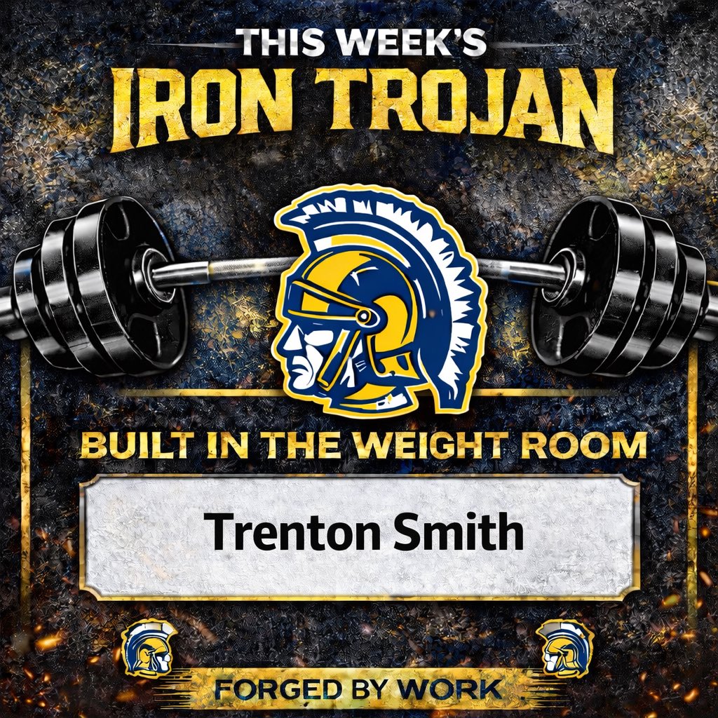 TrojansFB_HHS's tweet photo. Congrats to Trenton Smith on earning this week’s Iron Trojan.

One of the most motivated athletes in our program — putting in extra work when nobody is watching and attacking every day with purpose.

Excited to see him have a BIG senior season. 

#IronTrojan #ForgedByWORK https://t.co/DMFH6Qowkt