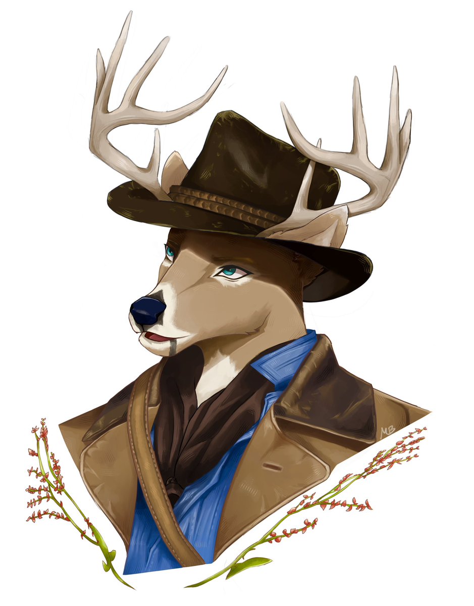 MissBloodz's tweet photo. Another fursona study on Arthur Morgan 🦌 #rdr2 #fanart https://t.co/VrQHrsyCi0