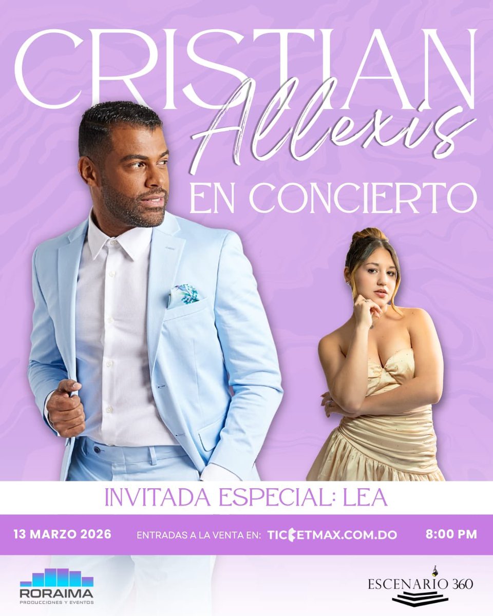 El 13 de marzo nos vemos en Escenario 360! Será una noche para la historia! 
Adquiere tus boletas aquí!
ticketmax.org/evento/218324/