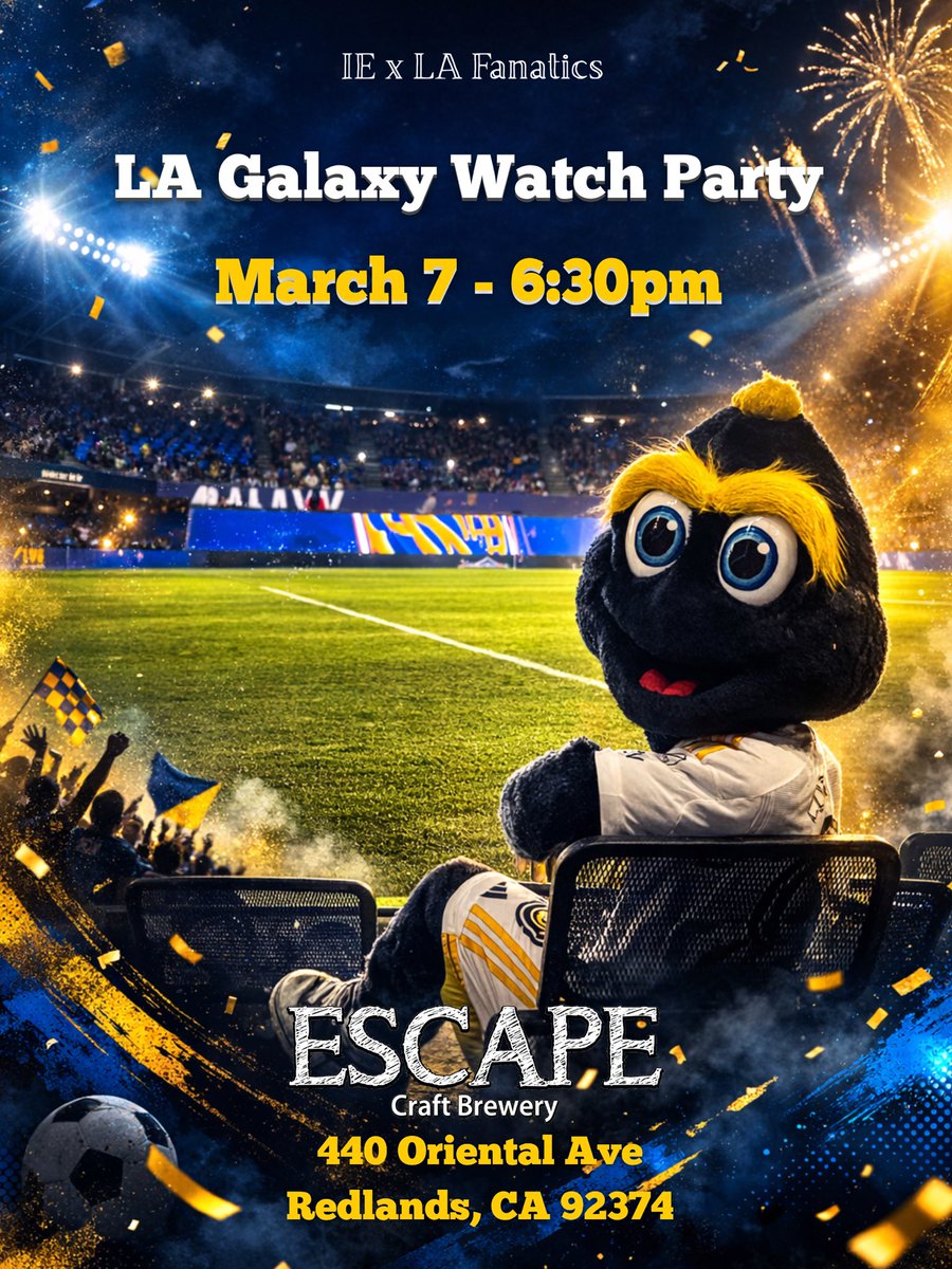 IEGsFanatics's tweet photo. Is time again for away games parties!! 🎉 inland Empire Fanatics have a new location to view our beloved LA Galaxy 💙🤍💛. Come and join us IE G’s. 
@GalaxyPodcast @LaCunaGalaxiana @Nag_News @EdgarNAGs @moska902 @CisnerosRosali @LAGalaxy310 @LAGalaxyFanTalk @LAGalaxyService @LAGalaxy @GalaxyHistory @NGFAndrew @IEGalacticos @GsCentral3