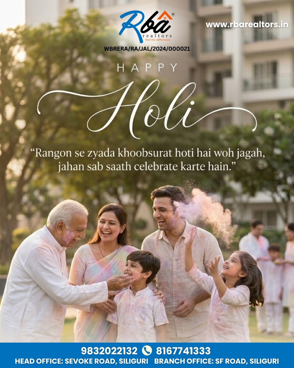 May this festival of colors fill your life with happiness, success, and new beginnings. Just like every shade makes Holi beautiful, may every dream of yours turn into reality.
Here’s to vibrant moments, joyful celebrations, and a colorful journey ahead! 
#HappyHoli #RBATeam