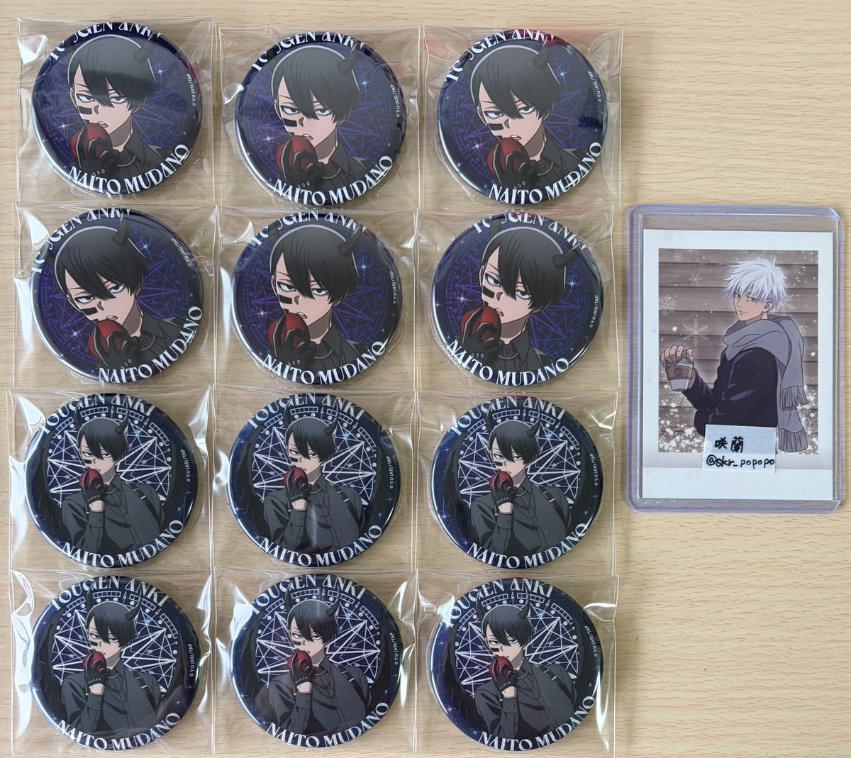 交換 桃源暗鬼 ファボテリア Angel&Devil 缶バッジ 譲：無陀野 求