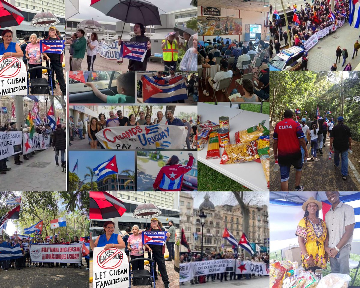 Continúan muestras de apoyo a la nación cubana frente al bloqueo energético impuesto por EEUU.

En varias ciudades del mundo, connacionales, sus descendientes y amigos solidarios salieron a las calles este fin de semana como ratificación de que #CubaNoEstáSola

#TumbaElBloqueo