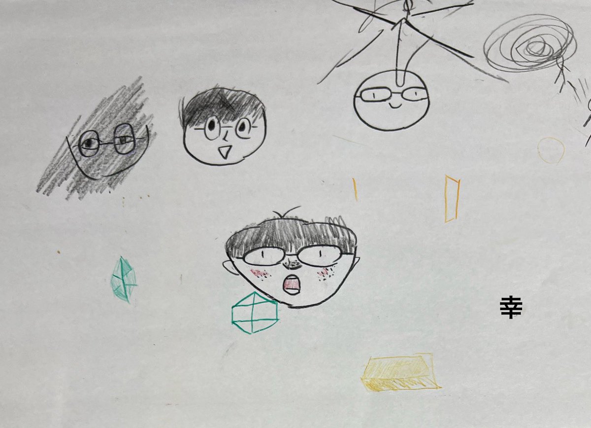 今イラストの続きを描こうと色鉛筆のケースを開けたら、孫息子が一年生