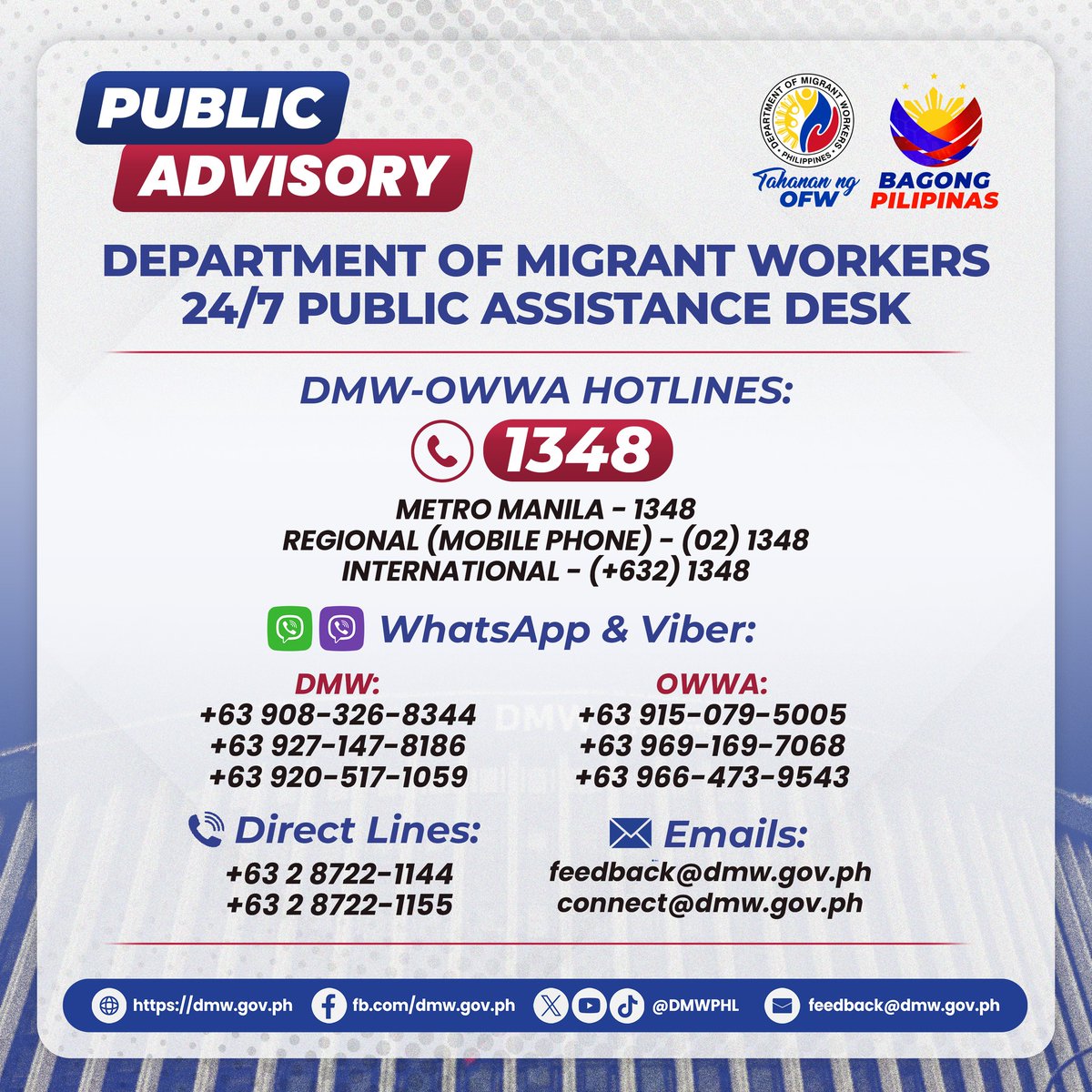 Department of Migrant Workers - Philippines tweet media